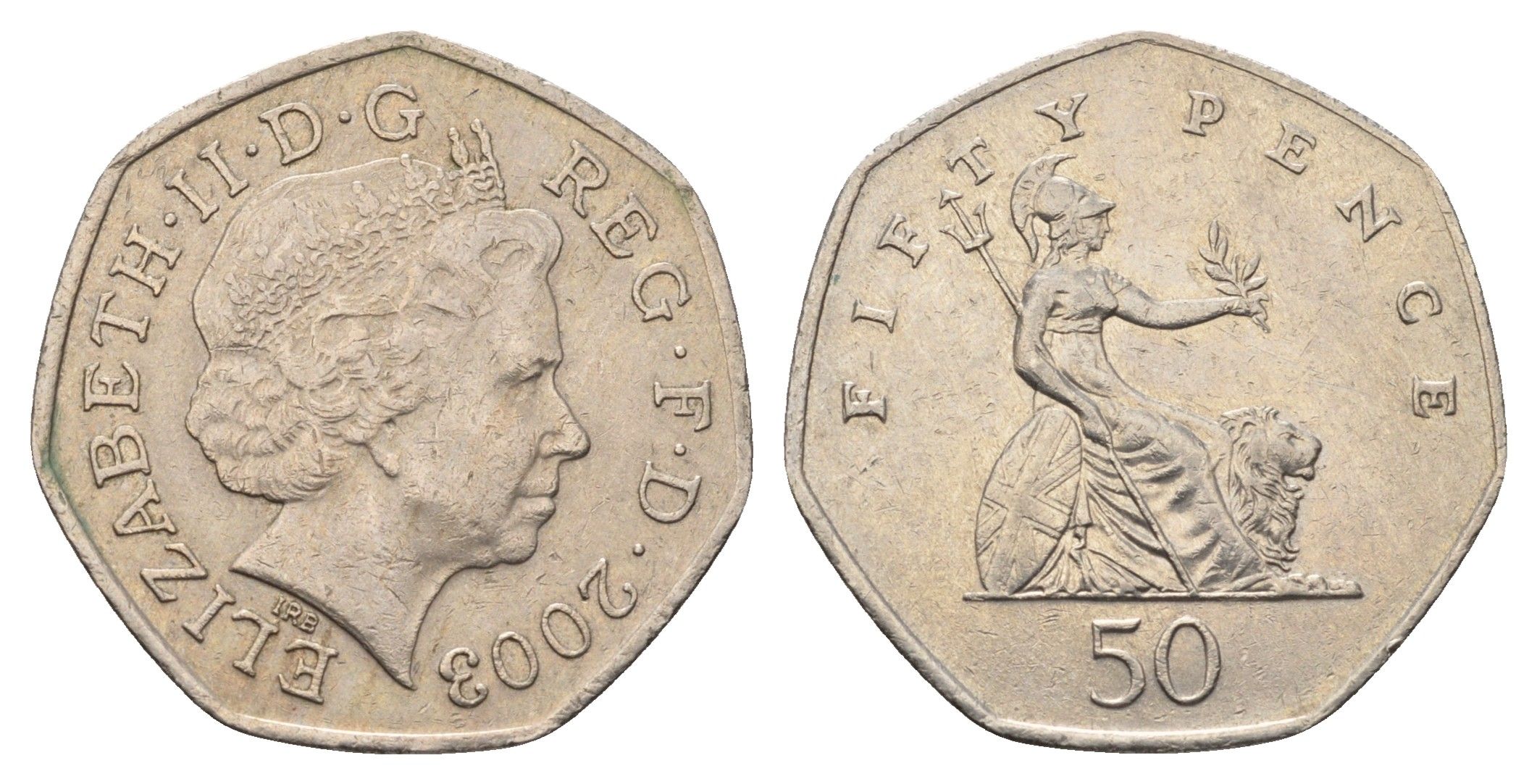 Великобритания 50 пенсов 2003 Елизавета II (1952-2022) KM 991, Spink 4610 (H8) медно-никель 4695-721