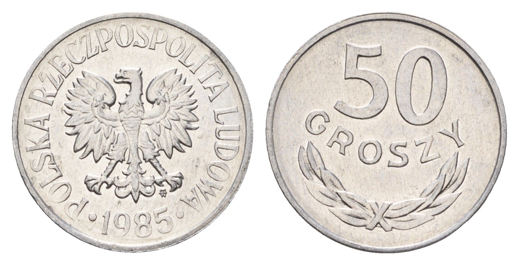 Польша 50 грошей 1985 Y 48.1 алюминий UNC 3459-637
