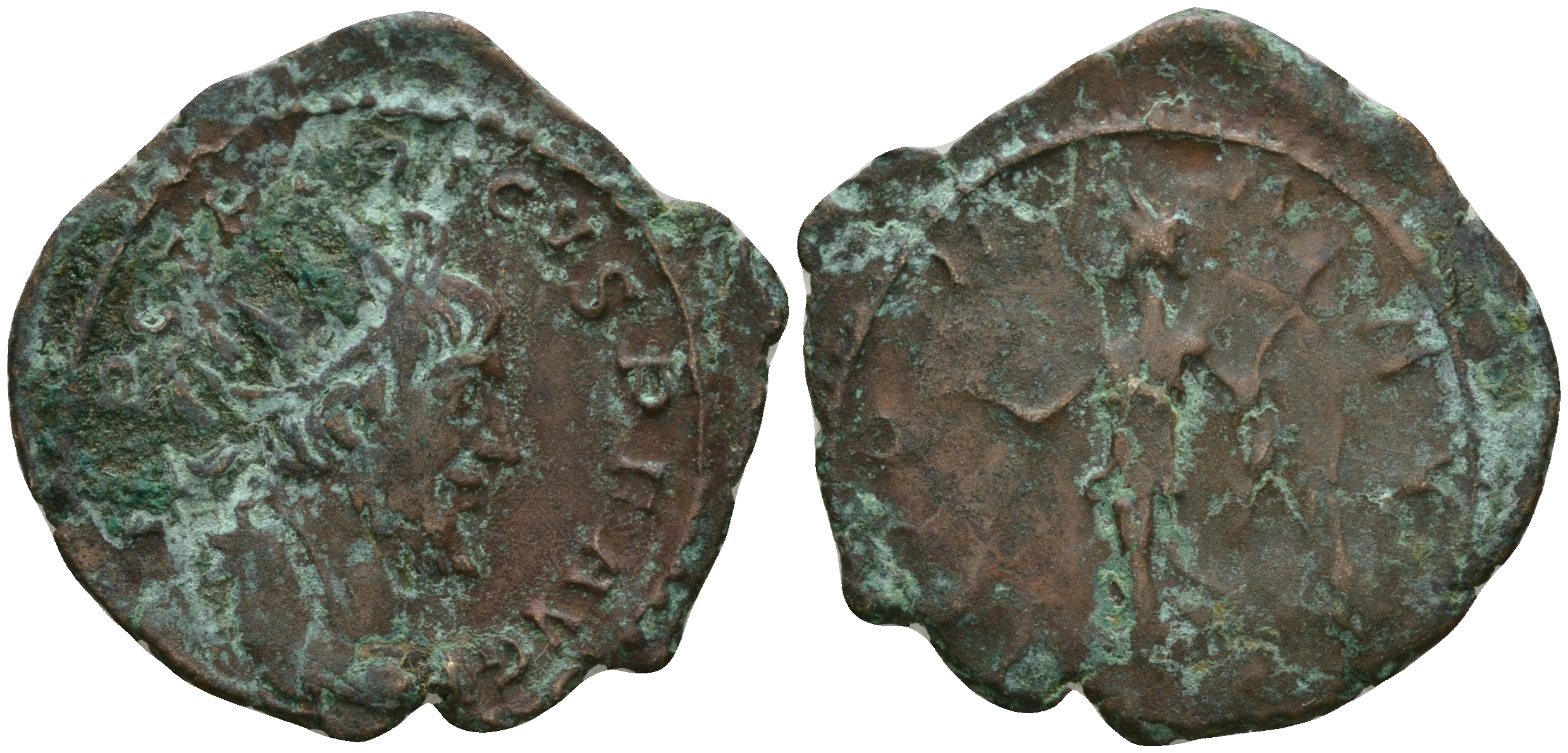 Римская Империя, императоры в Галлии антониниан 271 - 274 Тетрик, IMP C TETRICVS P F AVG, бюст императора / VICTORIA AVG, Виктория RIC 141 биллон 1073-19-91