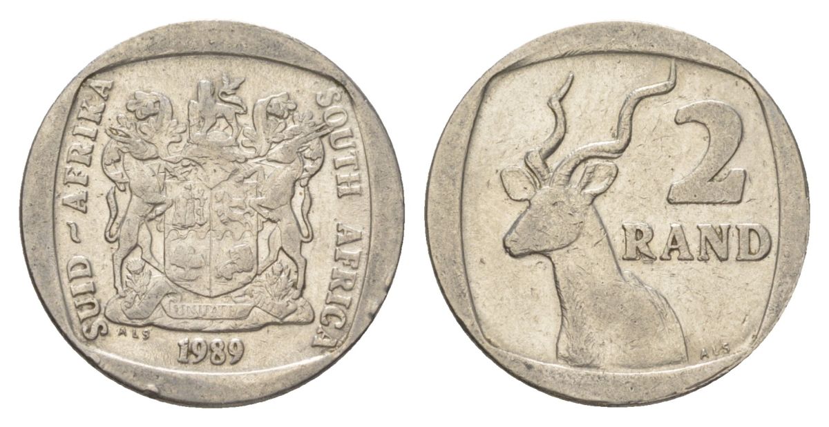 ЮАР 2 ранда 1989 KM 139 медь плакированная никелем 4626-951