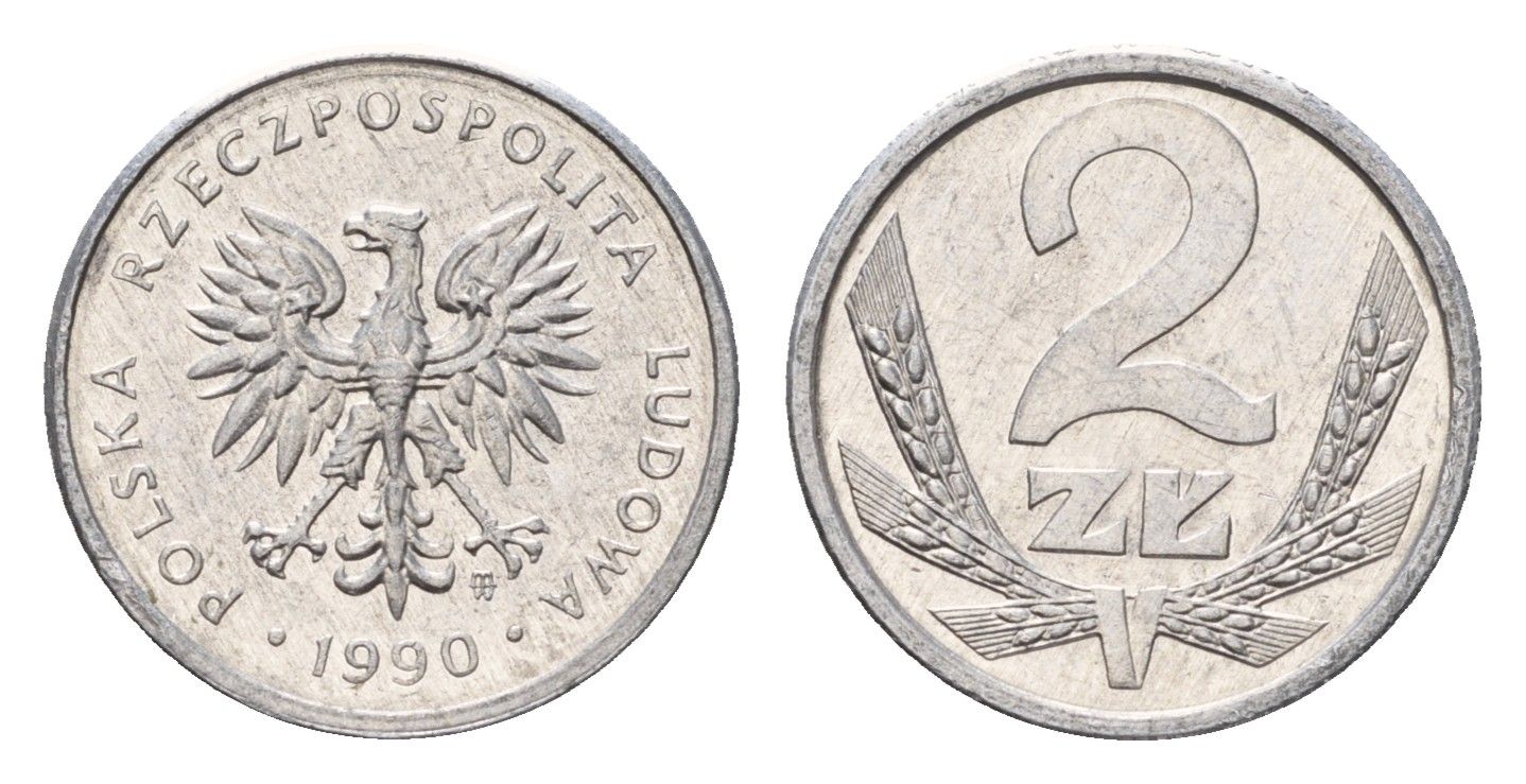 Польша 2 злотых 1990 Y 80.3 алюминий 4674-952