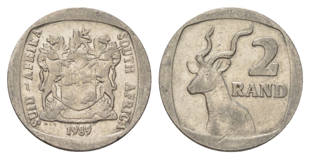 ЮАР 2 ранда 1989 KM 139 медь плакированная никелем 4626-1015