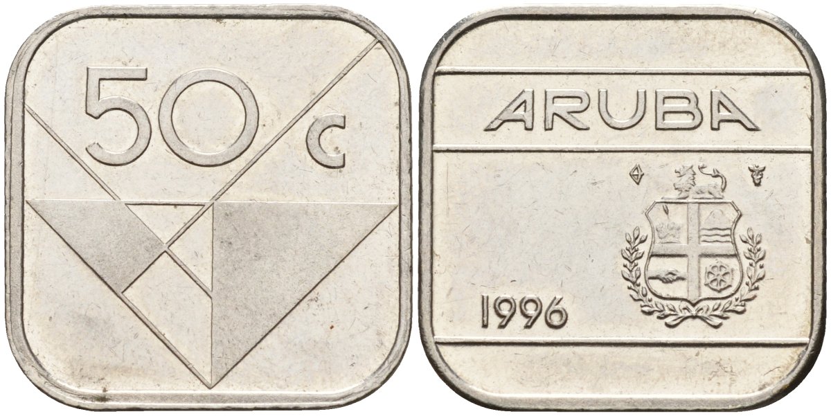 Аруба 50 центов 1996 Беатрикс (1980-2013) KM 4 сталь плакированная никелем 4141-123