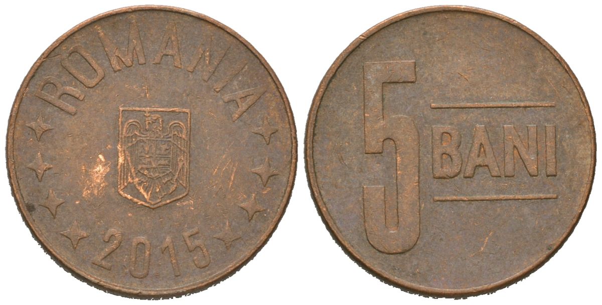 Румыния 5 бань (бани) 2015 KM 190 сталь плакированная медью 4621-351