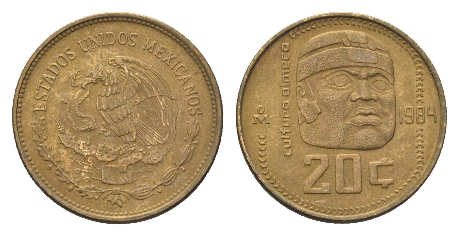 Мексика 20 сентаво 1984 KM 491 бронза 4664-757