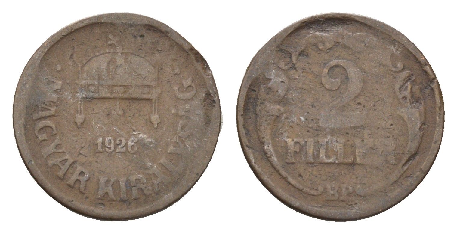 Венгрия 2 филлера 1926 BP KM 506 бронза 4665-426