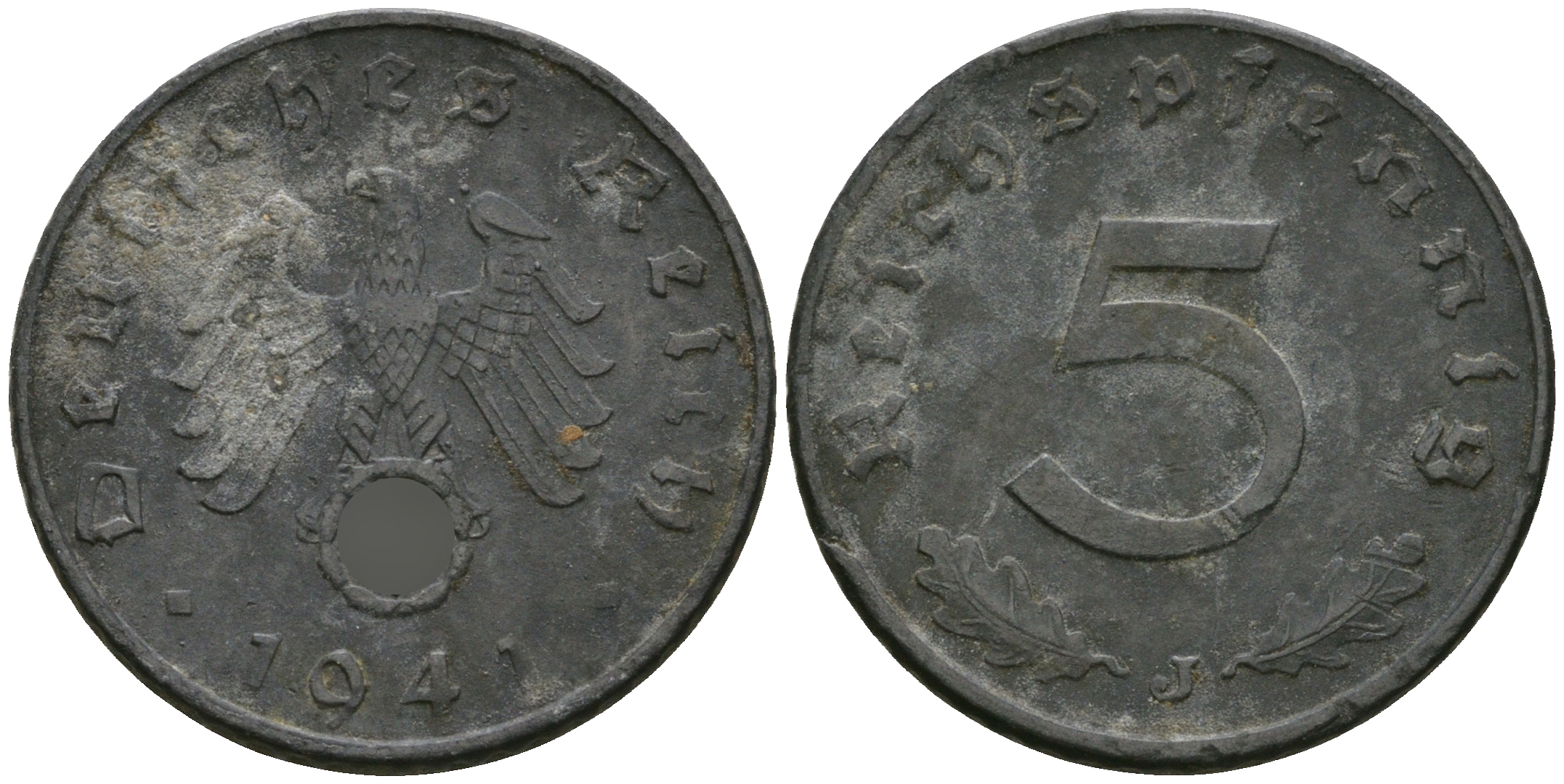 Германия 5 рейхспфеннигов 1941 J KM 100, J. 370 цинк 4608-1019