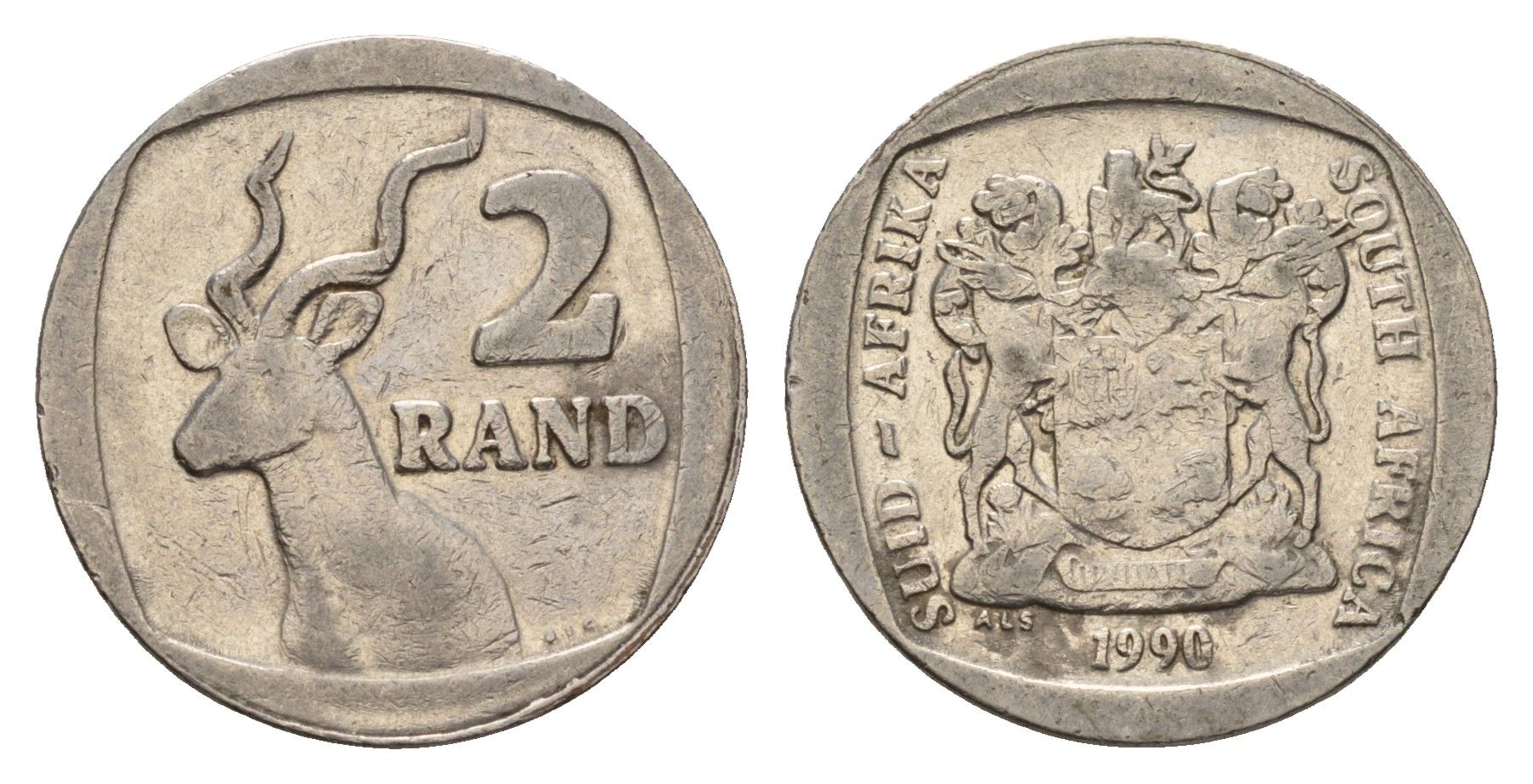 ЮАР 2 ранда 1990 KM 139 медь плакированная никелем 3336-224