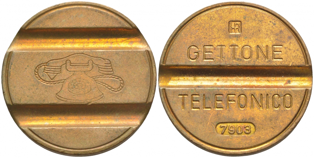 ИТАЛИЯ ТЕЛЕФОННЫЙ ЖЕТОН № 7903 латунь 73-1032