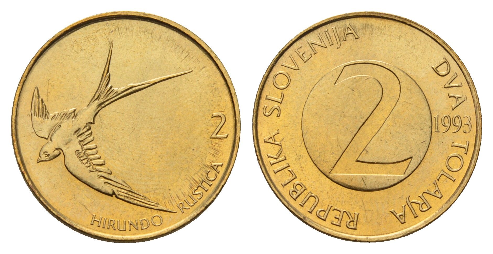 Словения 2 толара 1993 KM 5 латунь UNC 4402-345