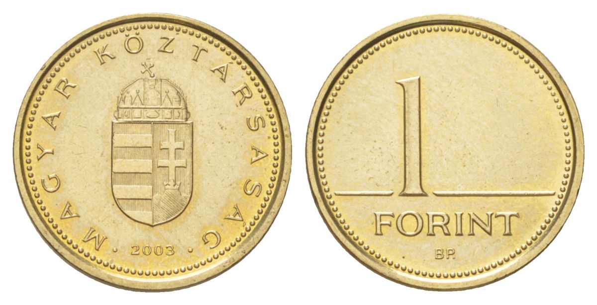 Венгрия 1 форинт 2003 BP KM 692 никель латунь UNC 4627-1047