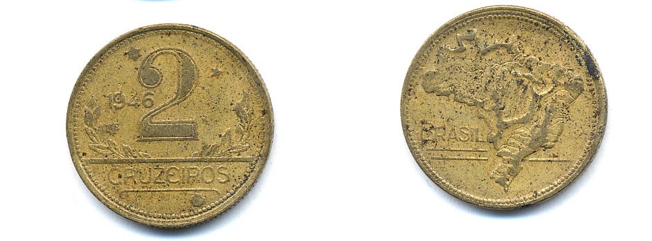 БРАЗИЛИЯ 2 КРУЗЕЙРО 1946 KM 559 алюминевая бронза 76-951