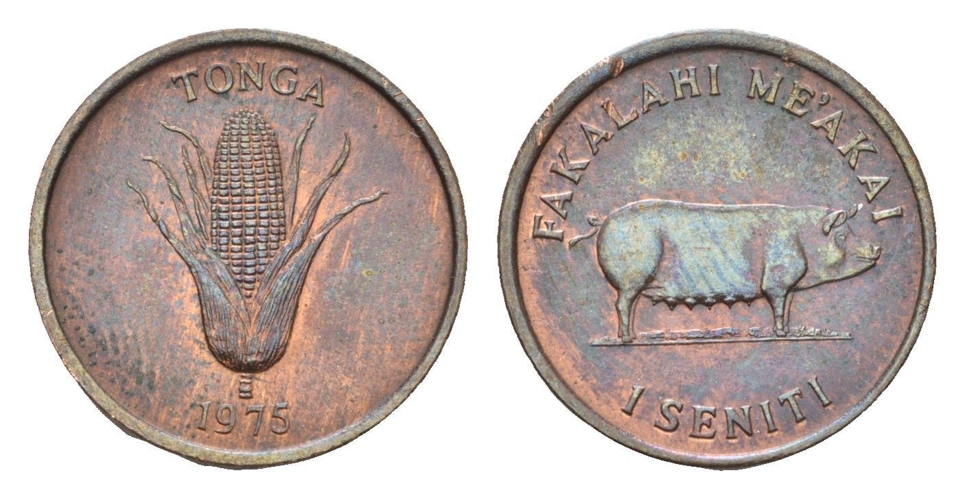 Тонга 1 сенити 1975 KM 42 бронза UNC 4669-724