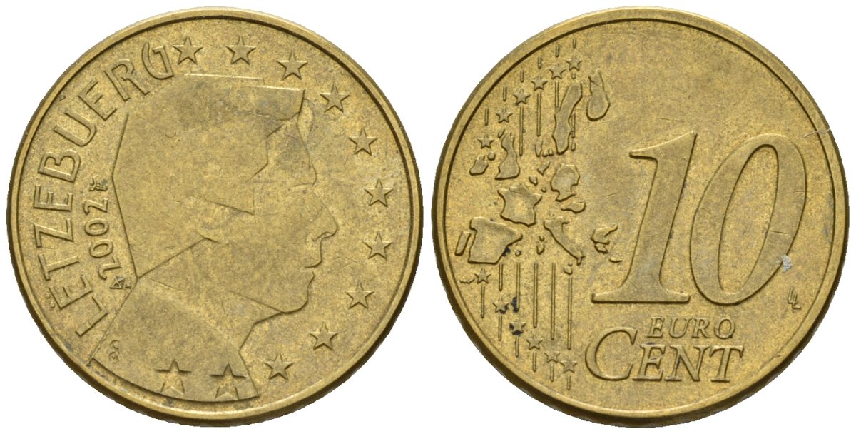 Люксембург 10 евроцентов 2002 KM 78 нордик 4147-823