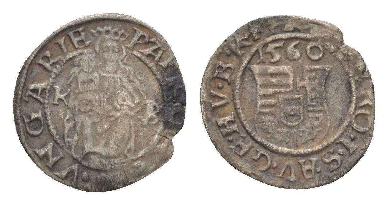 Венгрия 1 денар 1560 KB, Фердинанд I (1526-1564), мадонна с младенцем серебро EH 748a серебро 66-848