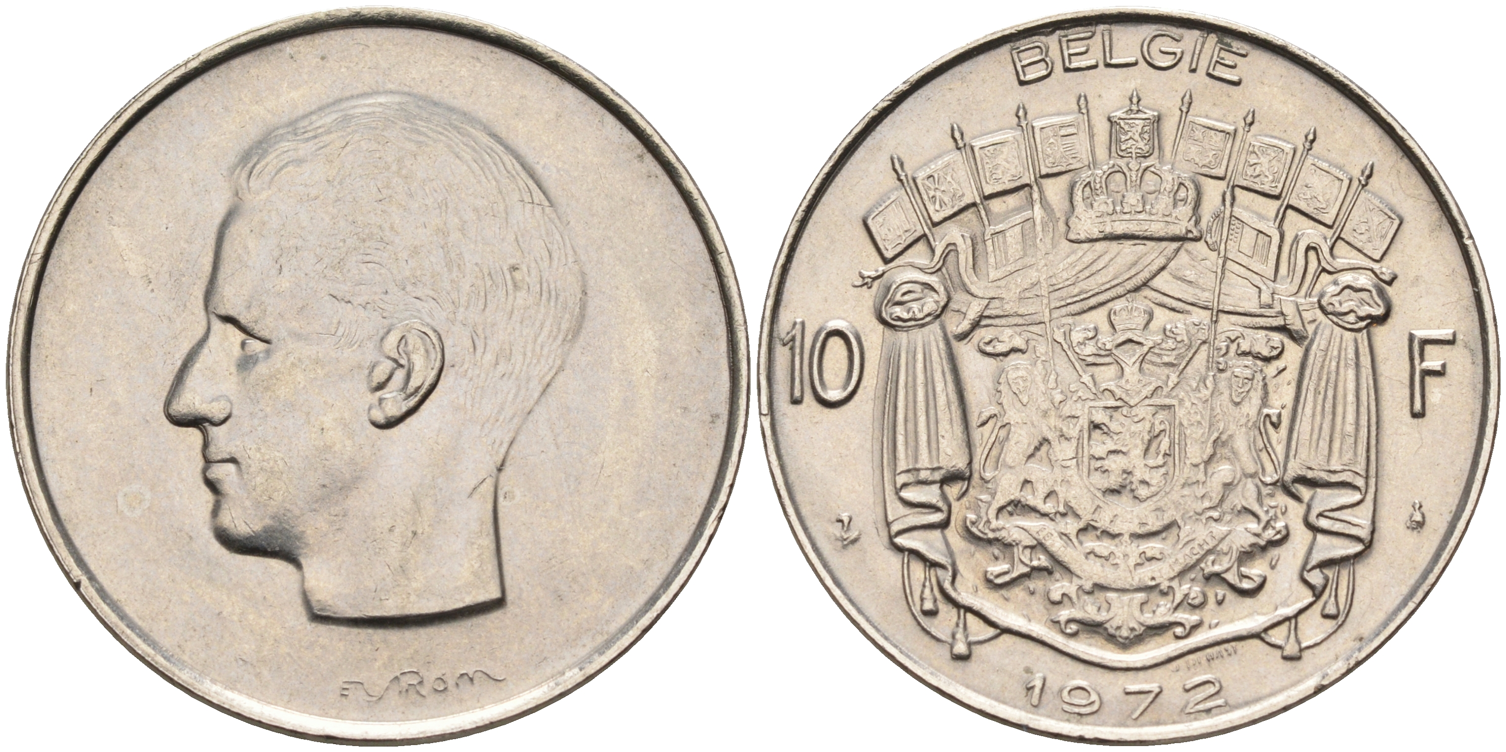 Бельгия 10 франков 1972 Belgie, Бодуэн I (1951-1993) KM 156.1 никель    4595-615