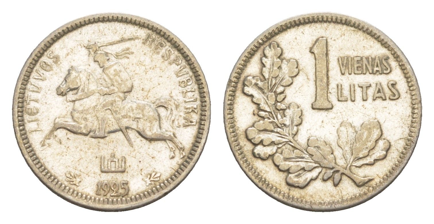 Литва 1 лит 1925 KM 76 серебро 4178-123
