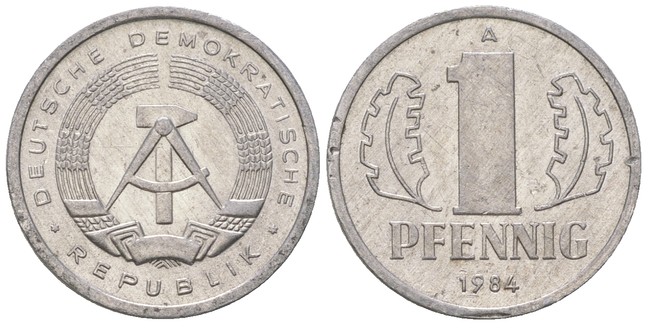 ГДР 1 пфенниг 1984 А KM 8.2 алюминий 4651-115