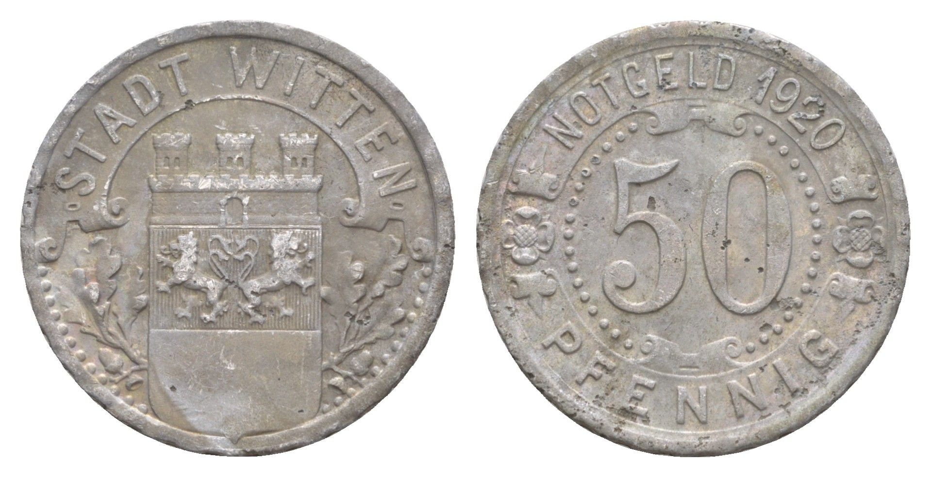 Виттен 50 пфеннигов 1920 Funck 604.9, Men05 27464.20, Men18 34499.20 алюминий 4637-1254