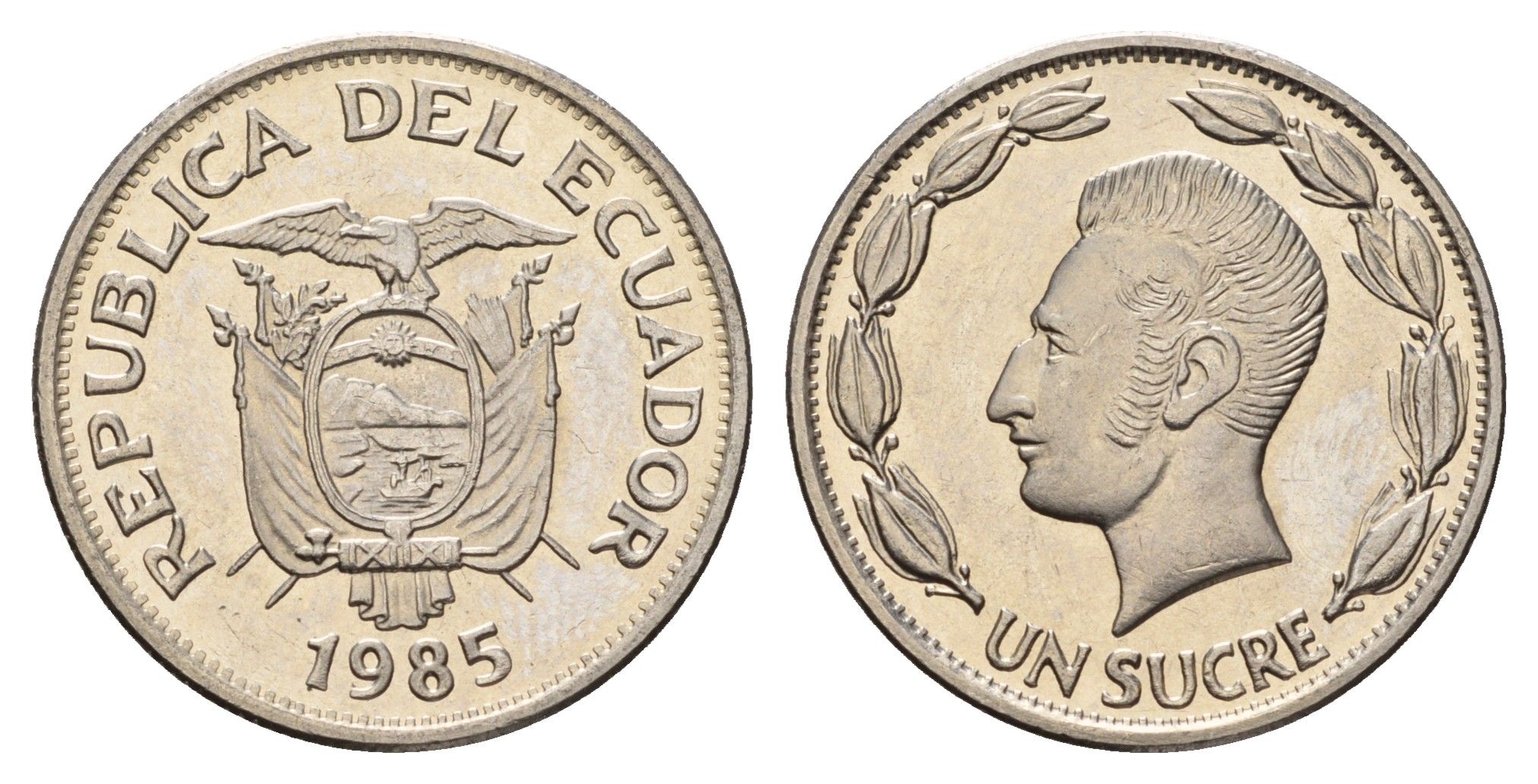 Эквадор 1 сукре 1985 KM 85.1 сталь плакированная никелем UNC 4119-1123