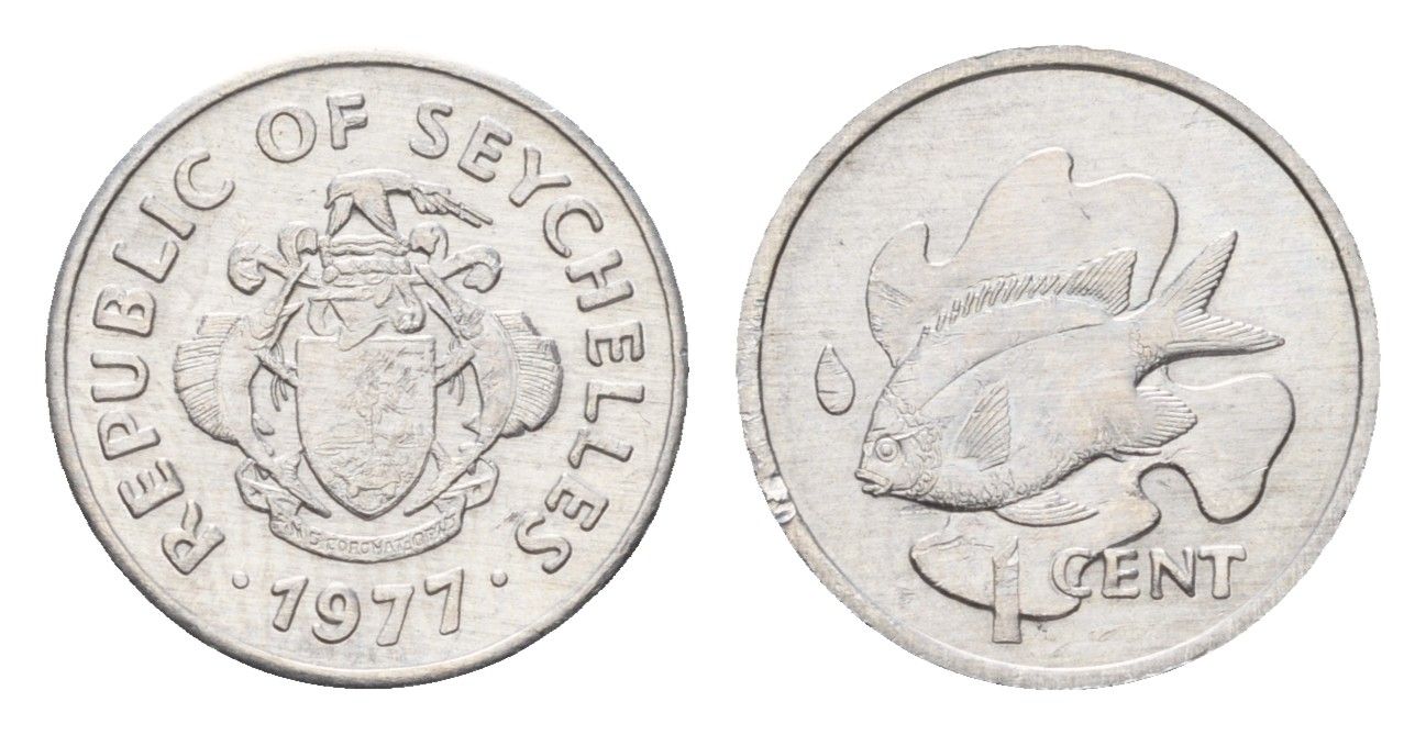 Сейшельские острова (Сейшелы) 1 цент 1977 год-тип KM 30 алюминий UNC 4669-347