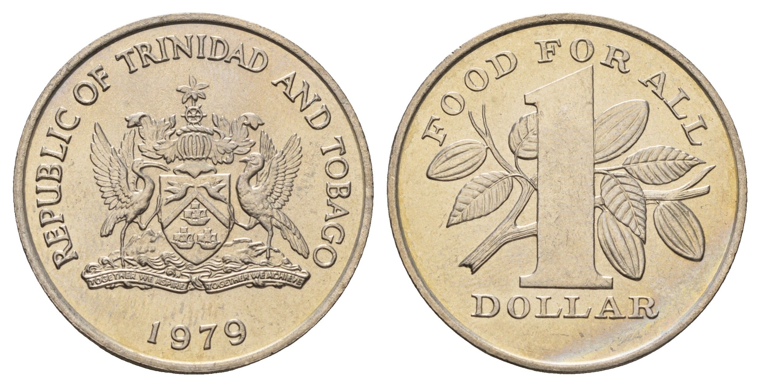 Тринидад и Тобаго 1 доллар 1979 Продовольственная программа - ФАО KM 38 медно-никель UNC 4672-416