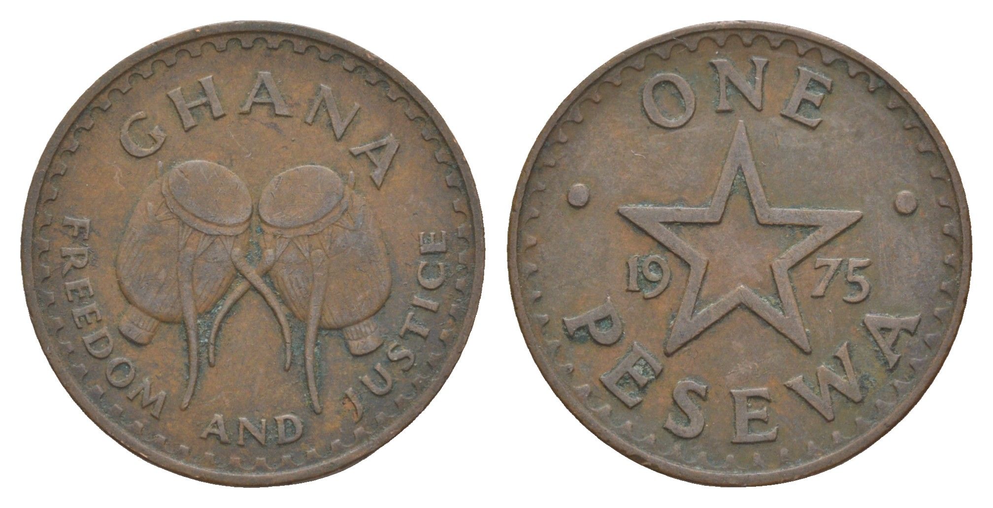 Гана 1 песева 1975 KM 13 бронза 4656-717