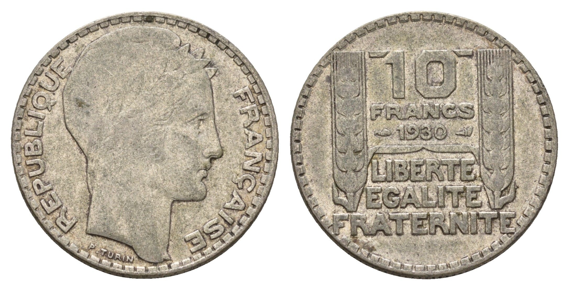 Франция 10 франков 1930 KM 878 серебро 93-341