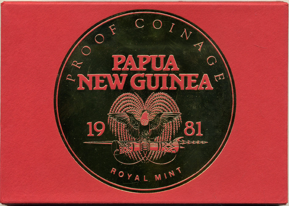 Папуа-Новая Гвинея набор из 6 монет  1981 в оригинальной пластиковой упаковке, с сертификатом, тираж 10000 экземпляров KM PS 7   PROOF  5-6-3-36