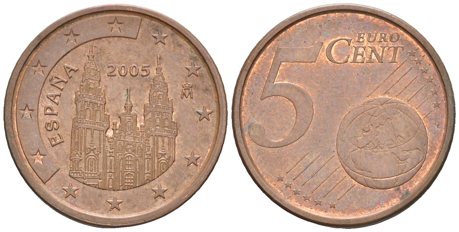 Испания 5 евроцентов 2005 KM 1042 сталь плакированная медью 60-646