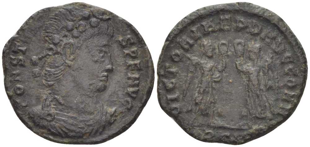 Римская Империя нуммий 347 - 348 Констант, CONSTANS PF AVG / VICTORIAE DD AVGGQ NN, Сисция, (степень редкости С2) RIC 185 биллон 1073-17-104