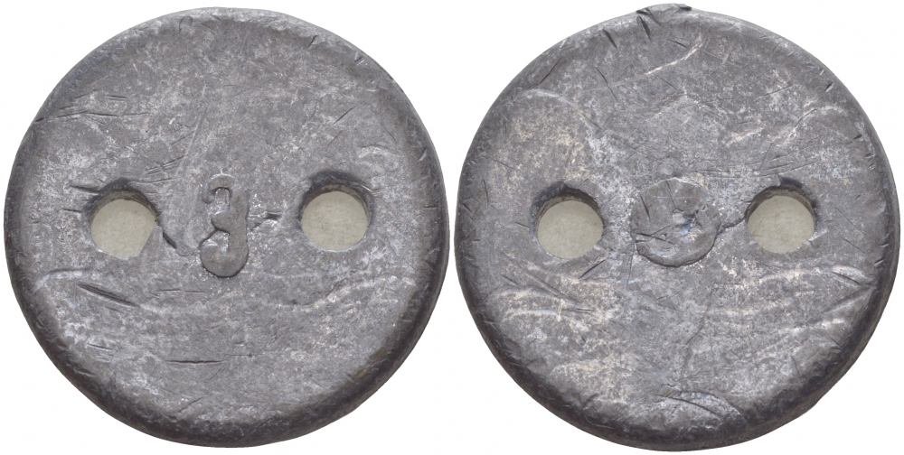 ЕВРОПА ЖЕТОН ND 3 с двумя отверстиями свинец 4545-125