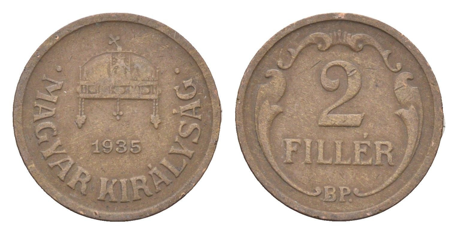 Венгрия 2 филлера 1935 BP KM 506 бронза 4665-445