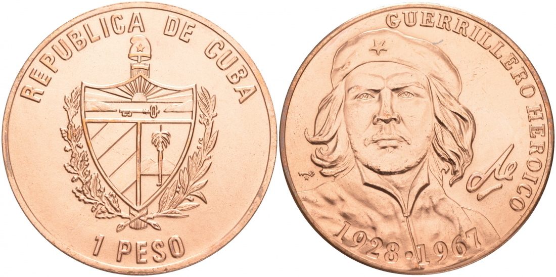 Куба 1 песо 2007 40 лет со дня смерти Эрнесто Че Гевары KM 871a медь UNC 00-00-00