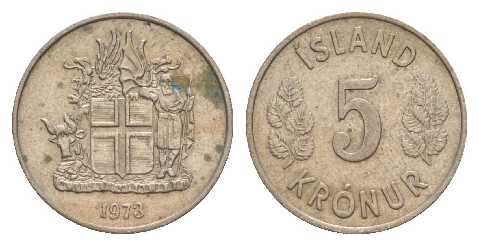 Исландия 5 крон 1973 KM 18 медно-никель 4649-211