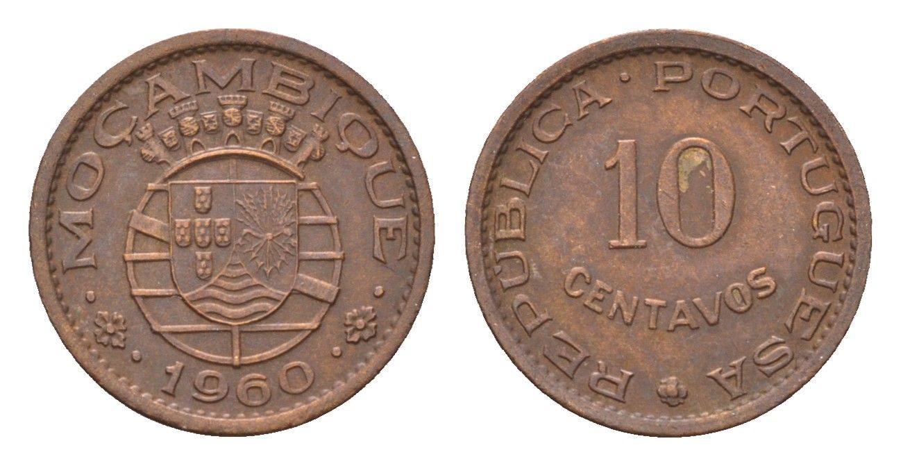 Мозамбик 10 сентаво 1960 KM 83 бронза 4588-1054