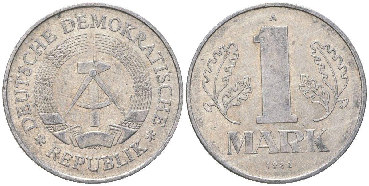 ГДР 1 марка 1982 A KM 35.2 алюминий 4571-244