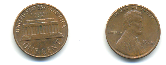 США 1 ЦЕНТ 1978 ЛИНКОЛЬН KM 201 медь цинк 179-339