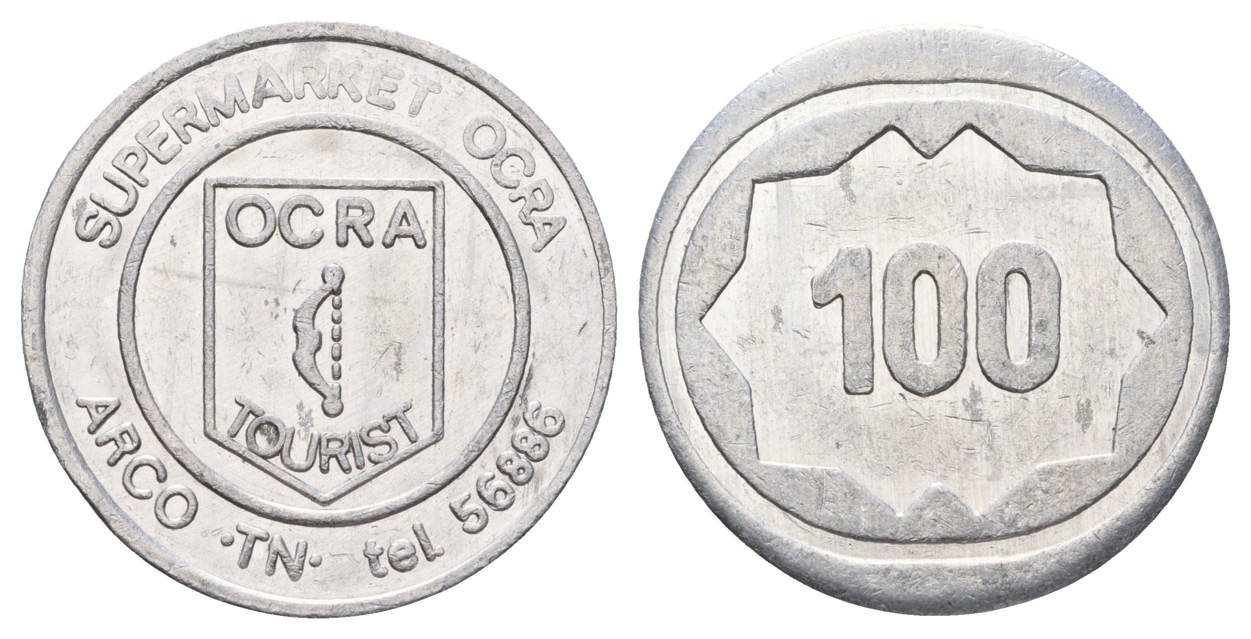 Италия жетон TelMark - в 100 баллов диаметр 32 мм, вес 3,9 гр алюминий 4667-1034