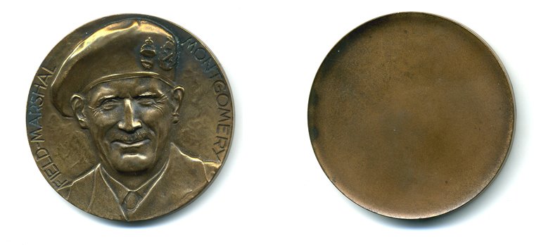 США медаль ND фельдмаршал Бернард Монтгомери, 45,0 мм, 54,5 гр  бронза    1079-3-11