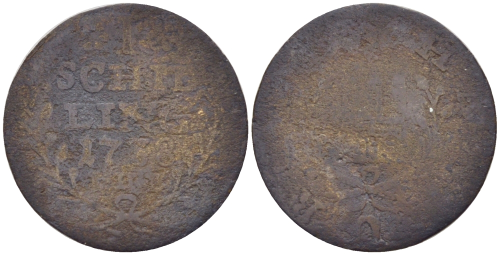 Гамбург 1 шиллинг 1768 OHK KM 160 серебро 66-1135