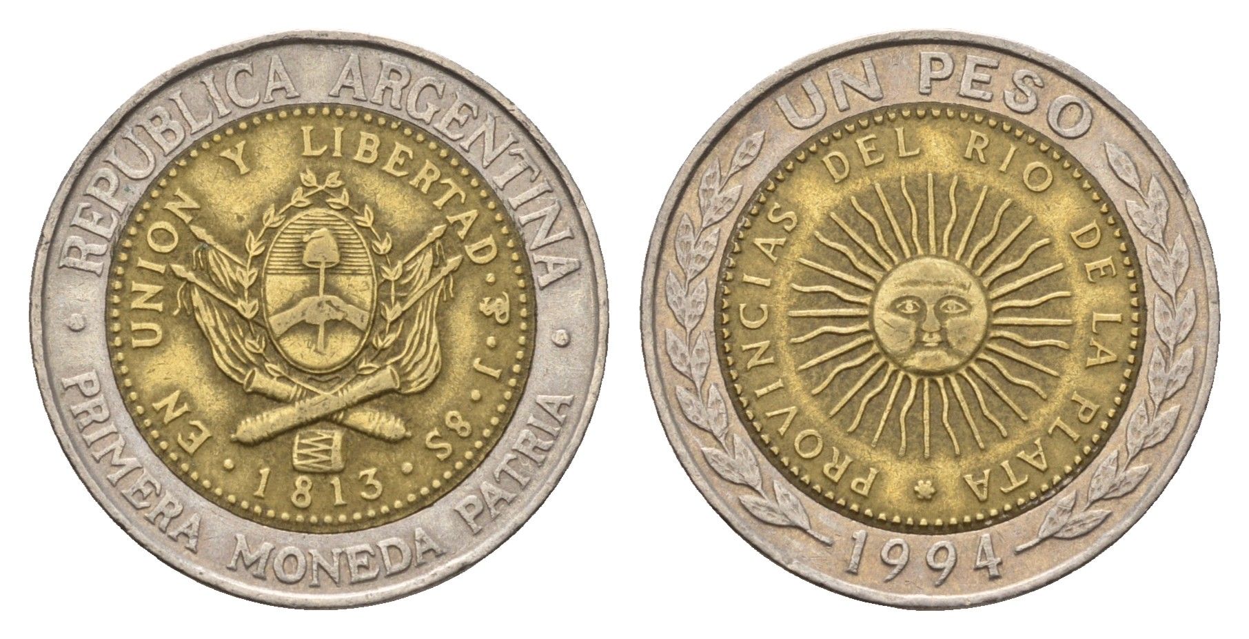 Аргентина 1 песо 1994 KM 112 биметалл 4116-417