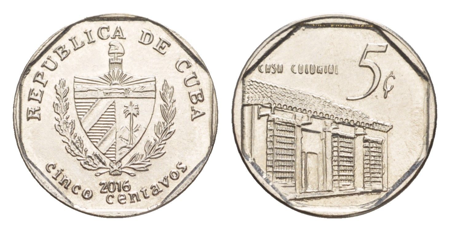 Куба 5 сентаво 2016 Casa Colonial KM 575.2, Schoen 713, JMA MC19 сталь плакированная никелем 4644-728