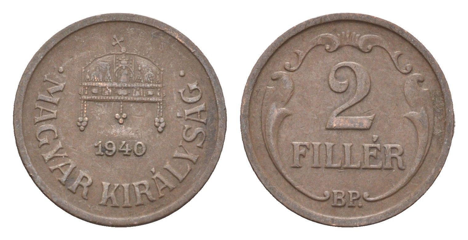 Венгрия 2 филлера 1940 BP KM 506 бронза 4665-463
