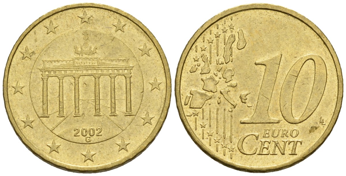 Германия 10 евроцентов 2002 KM 210 нордик 4146-1055