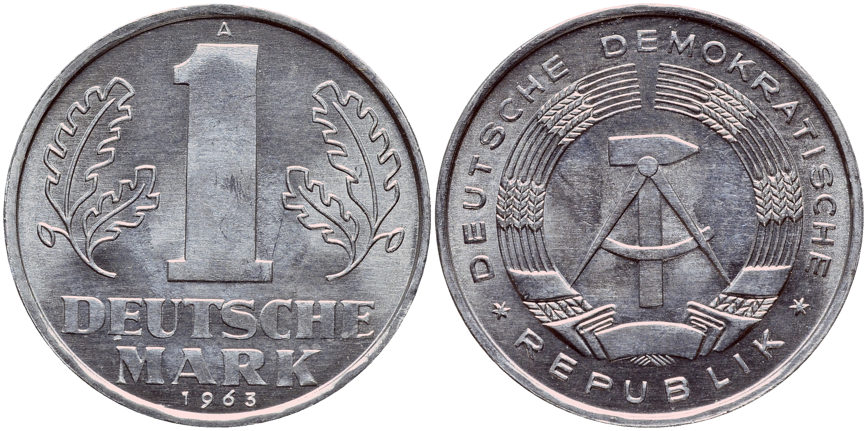 ГДР 1 МАРКА 1963 А KM 13 алюминий UNC 1523-123