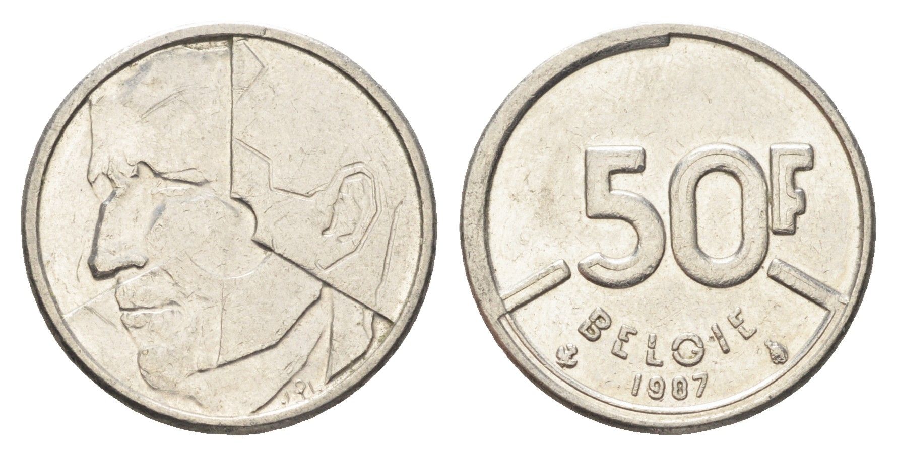Бельгия 50 франков 1987 Belgie, Бодуэн I (1951-1993) KM 169 никель 4706-132