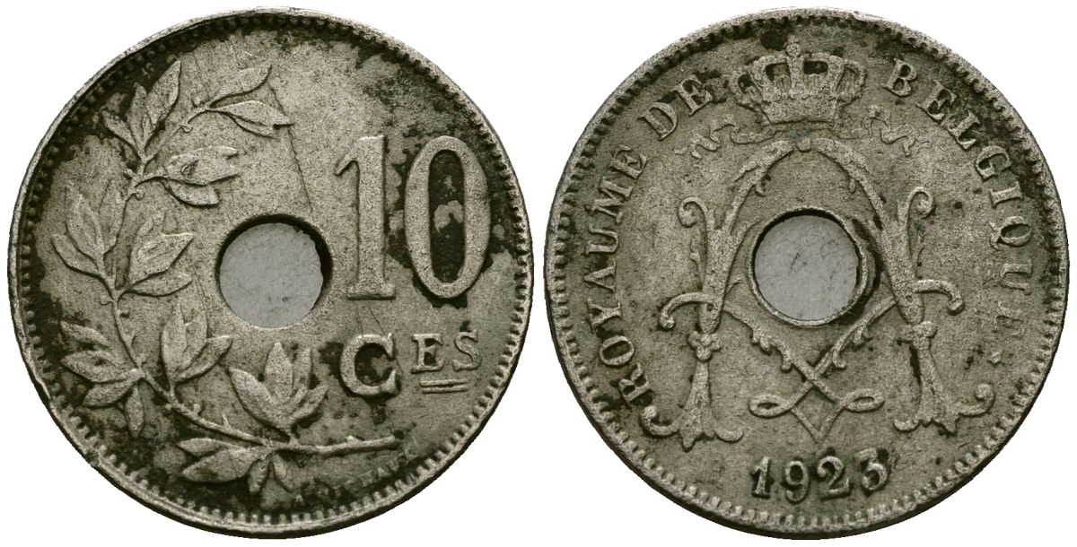 Бельгия 10 сантимов 1923 Belgique KM 85 медно-никель 4172-943