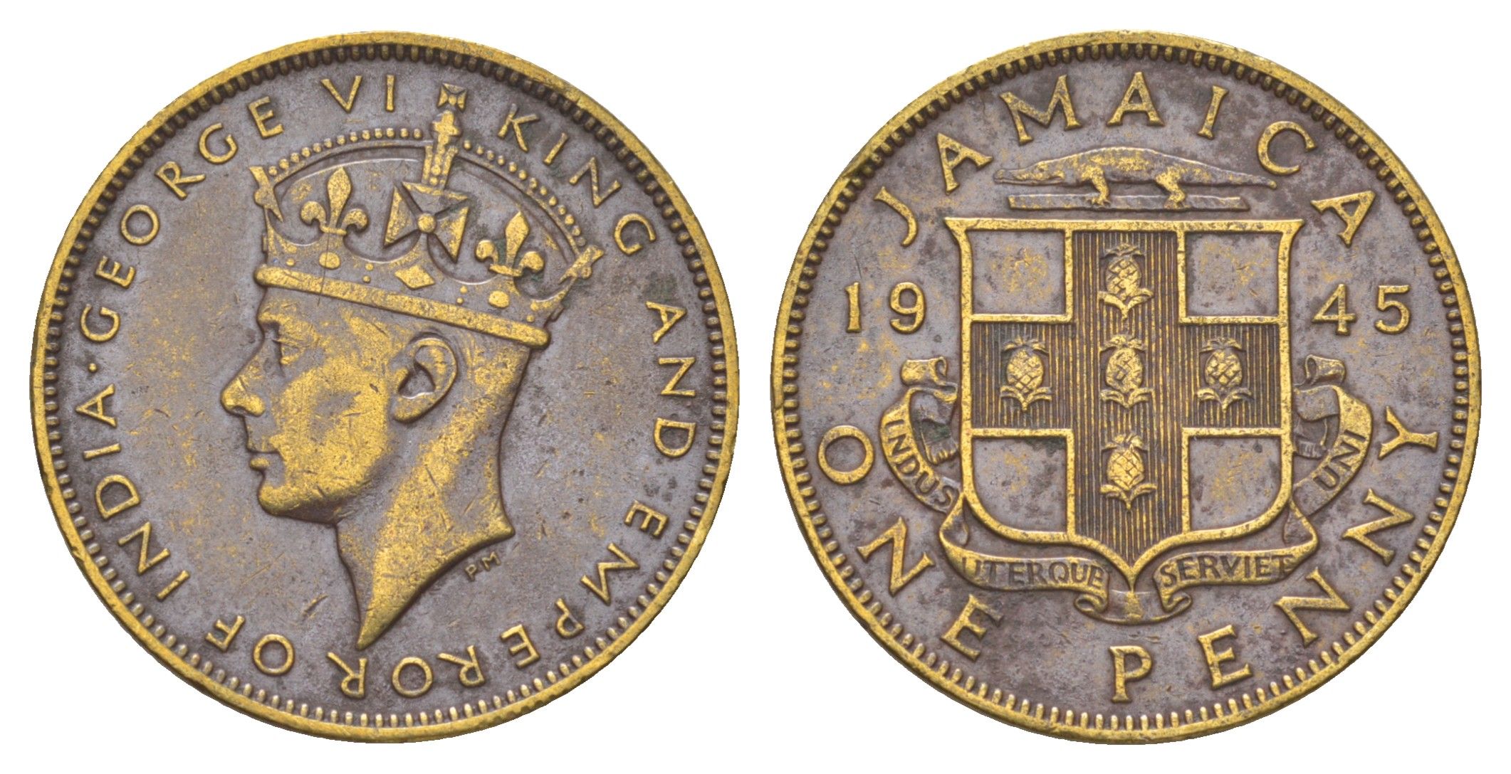 Ямайка 1 пенни 1945 KM 32 никель латунь 4628-515