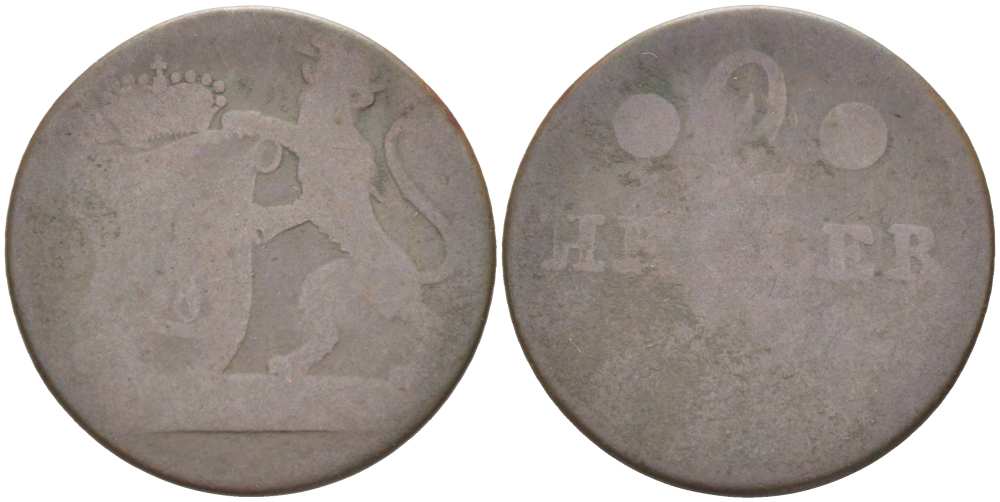 Гессен-Кассель 2 геллера ND KM 541 медь 210-1215